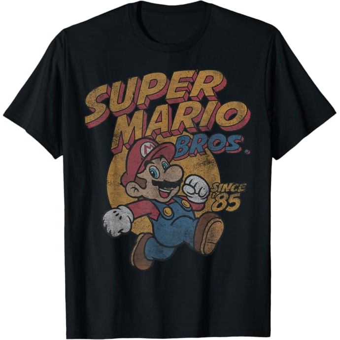 Kaos Dewasa Super Mario Bros. Since '85 Vintage Poster T-Shirt - Kaos Pria - Kaos Wanita - Kaos Laki