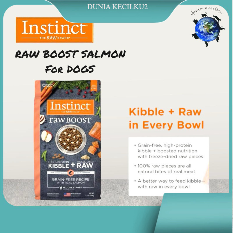 Instinct Raw Boost Salmon Recipe For DOG - Grain Free Kibble + Raw Salmon (1,8 KG)