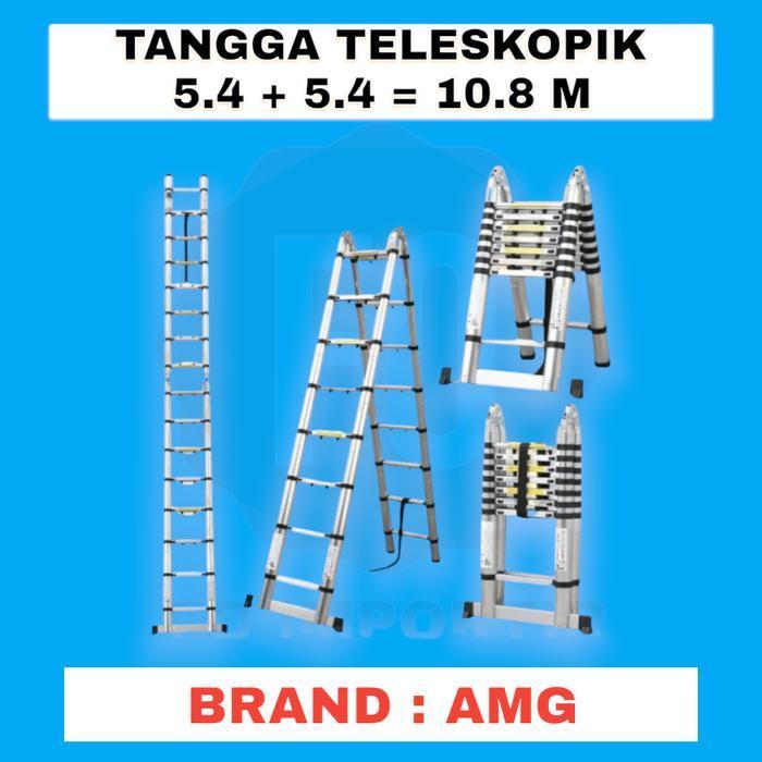 Tangga Lipat Aluminium Teleskopik 10.8M Double Telescopic 10.8Meter