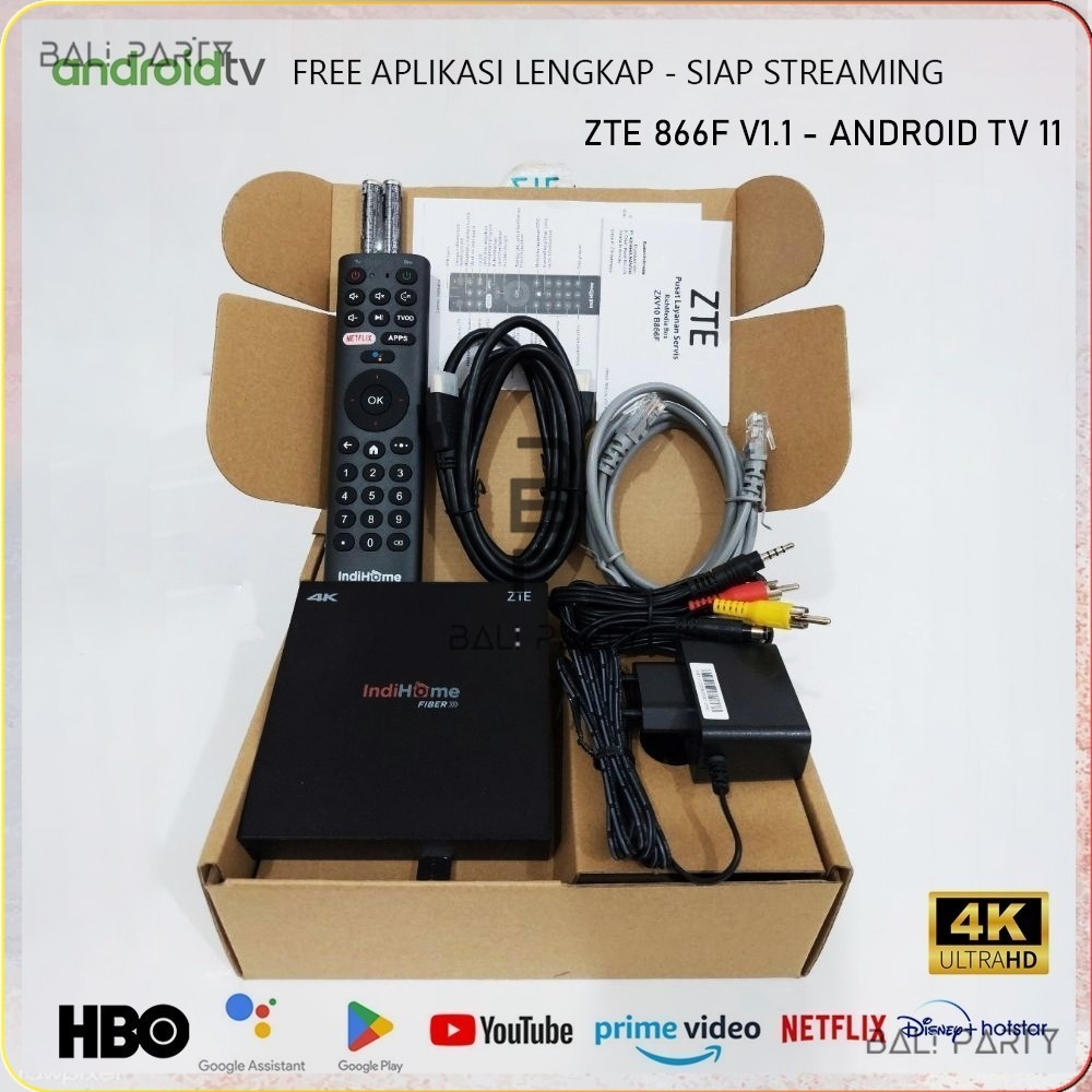 STB Android TV Box ZTE B866F V1.1 - WiFi 4K, HDR 10, RAM 2 GB/32GB, Root Unlock, Android 11, Semua T