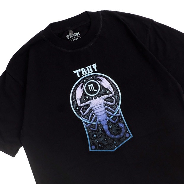 Troy Company T-Shirt Kaos Hitam Zodiac Series Zodiak Scorpio MT 2069