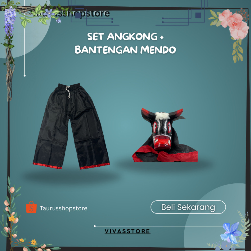 Set Angkong dan Bantengan Kayu Mainan Anak Tradisional