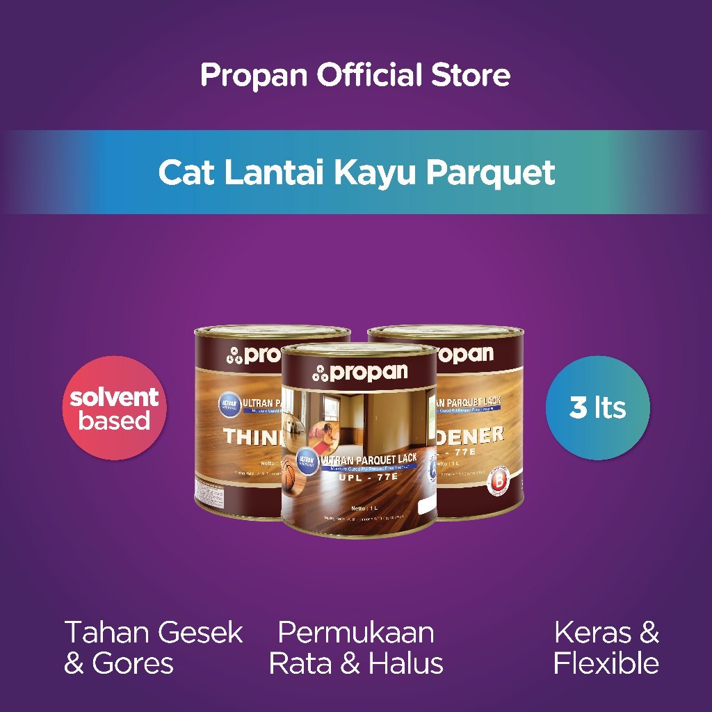 PROPAN Ultran Parquet Lack Cat Lantai Kayu Parquet Interior 3 Liter set