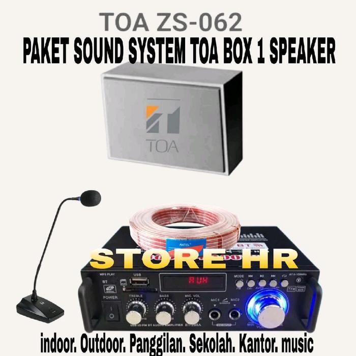 Paket Sound System Toa Box Speaker Cafe Resto Kantor Klinik Panggilan 1 Speaker Amplifier Usb Blueto