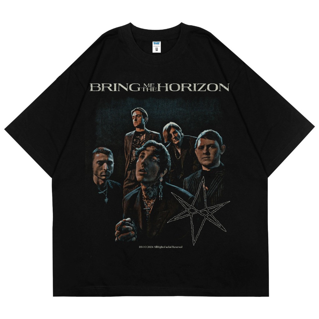T-SHIRT - KAOS OVERSIZE - BRING ME THE HORIZEN - BOOTLEG - BILLIONSTARS - BLACK - UNISEX