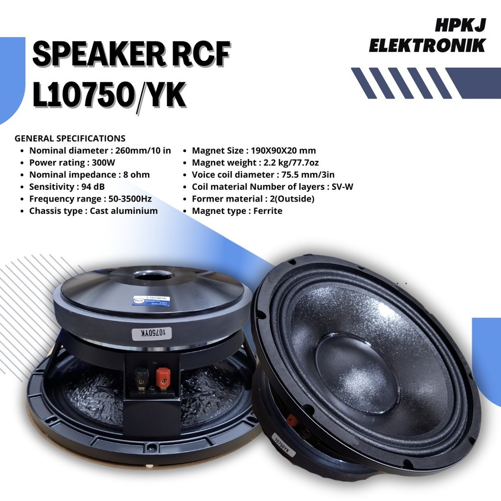 Speaker komponen RCF 10750 YK Speaker RCF 10 inch L10 750 YK / L 10750YK / L10-750YK