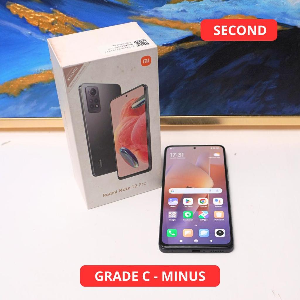REDMI NOTE 12 PRO 8/256 GB GRADE C - MINUS HP SECOND ORIGINAL SINAR MUTIARA CELL