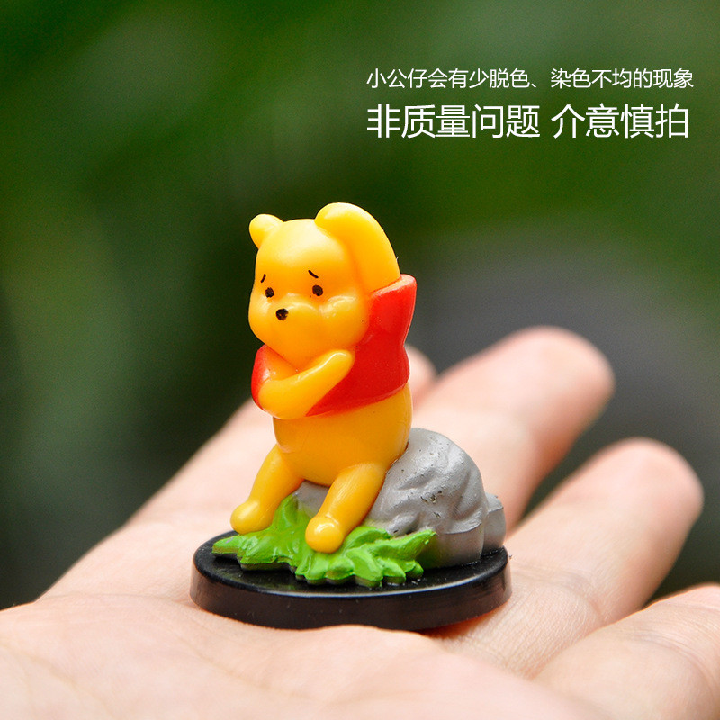 7pcs Disney Anime Winnie the Pooh Cartoon Action Figure Kids Collectible Toy Birthday Cake Decoratio