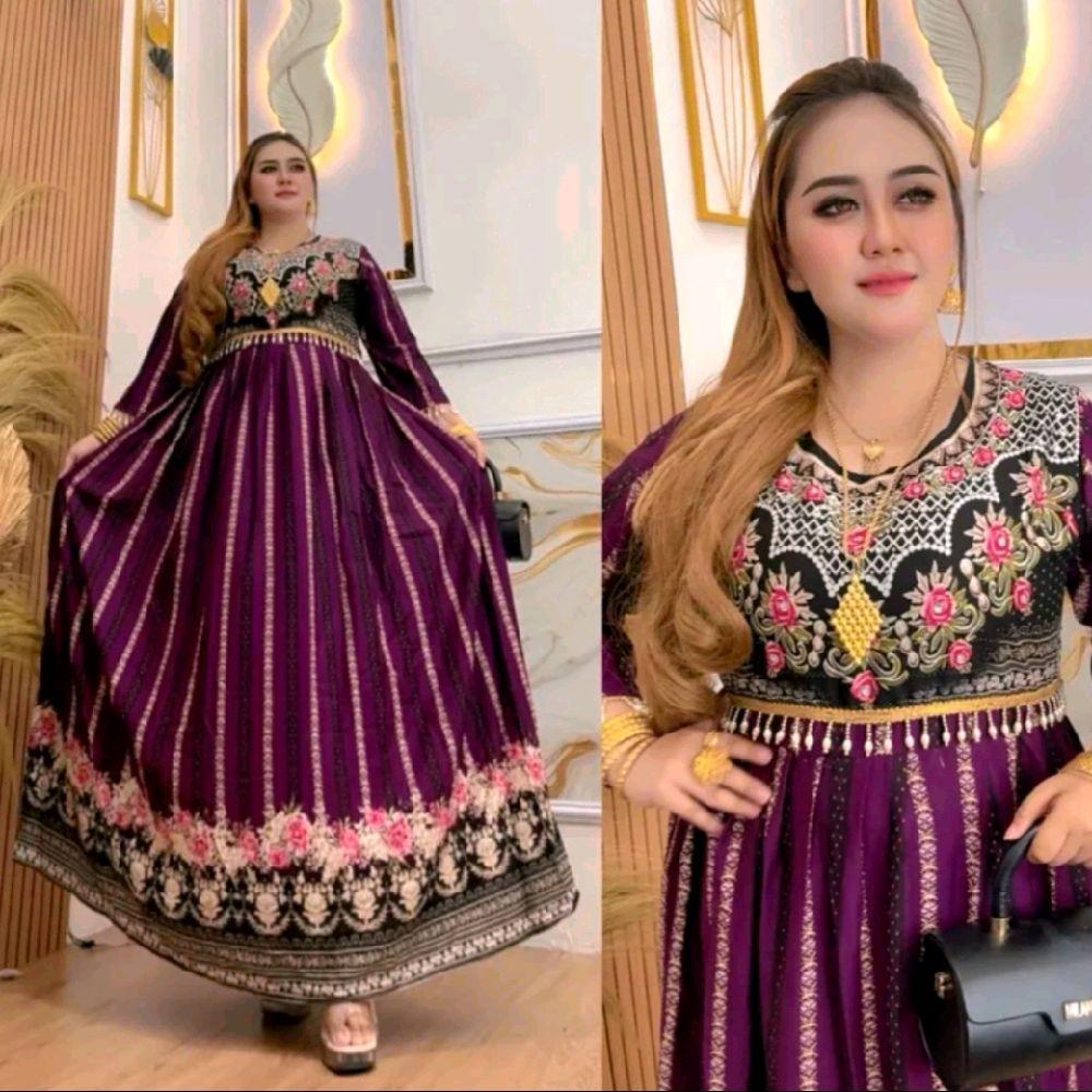 Gamis Wanita Hindi Ferima Standar LD110– Jumbo LD120 Panjang 138 Rayon Premiyum Mayung Kincir Pingga
