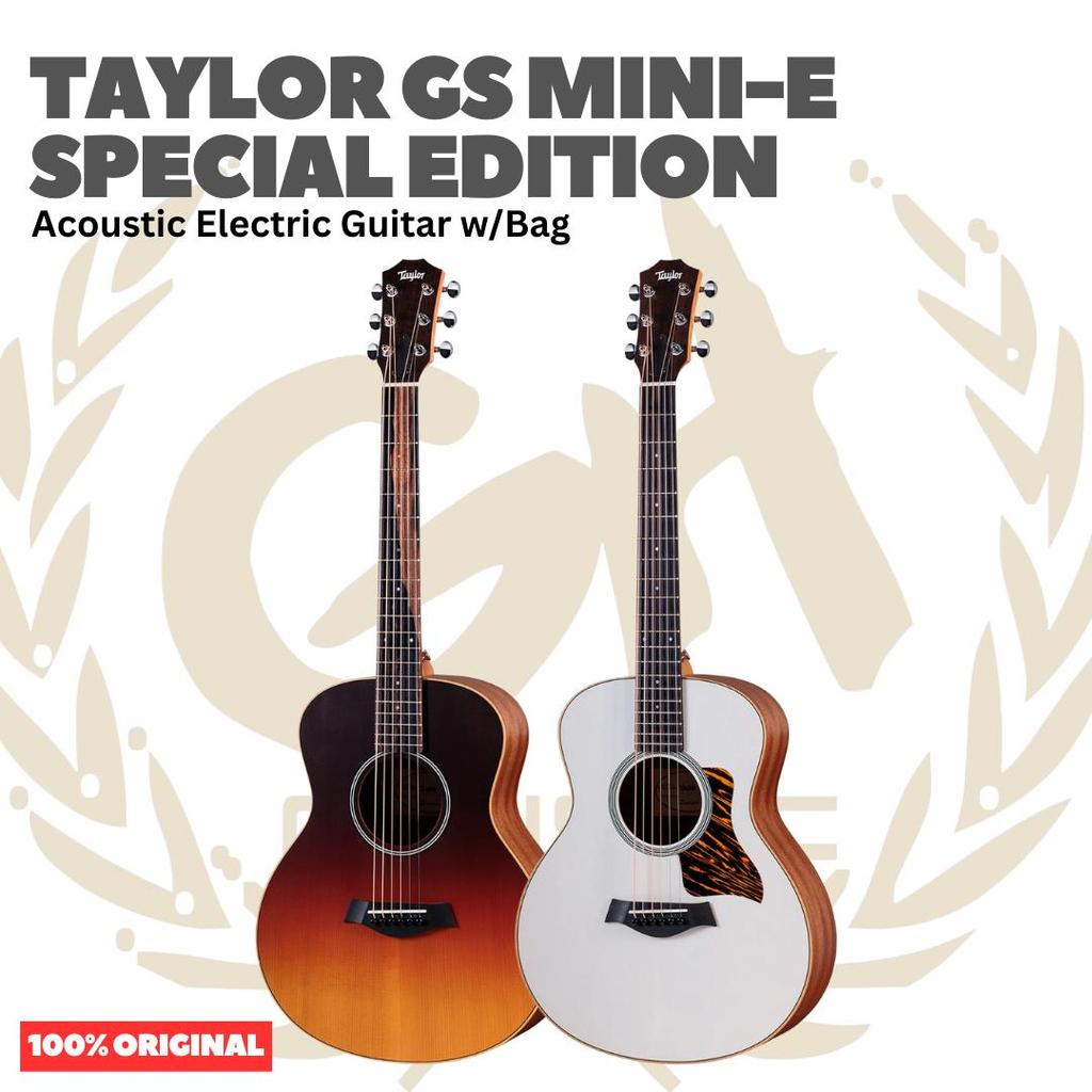 Taylor GS Mini-E Special Edition Acoustic Guitar w/Bag, - Gitar Akustik Elektrik Original Asli