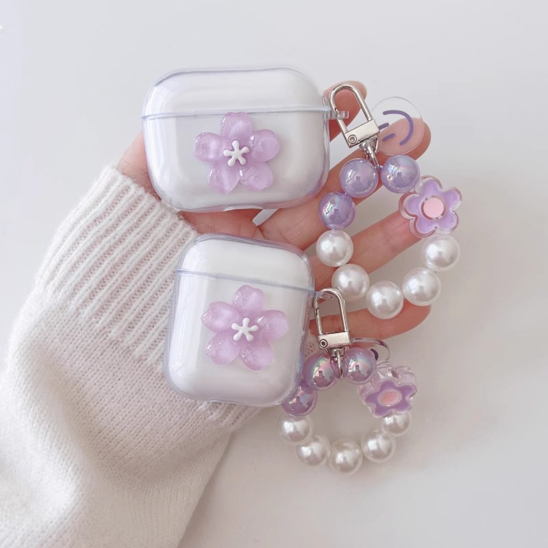 luxury flower case For Realme Buds T01 / T100 T110 / T310 T300 lace Transparent Silicone Earphone Co