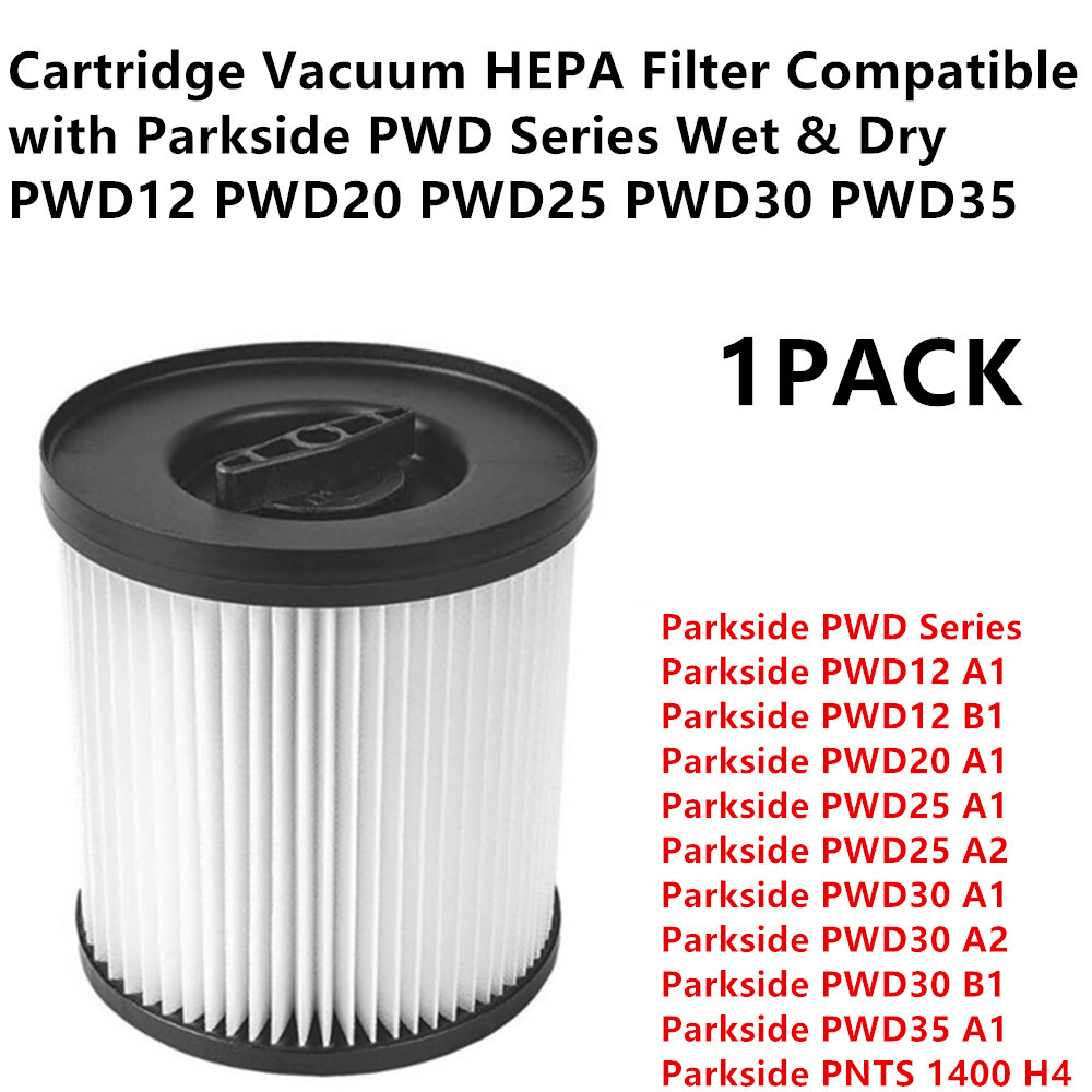 1 PACK Cartridge Vacuum HEPA Filter Compatible with Parkside PWD Series Wet & Dry PWD12 PWD20 PWD25 
