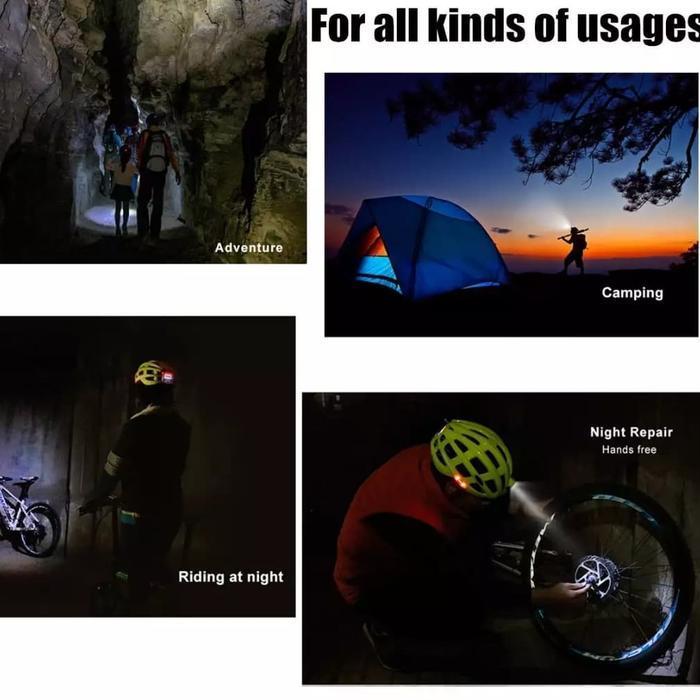 Helm Sepeda Lampu Rockbross Kuning - Putih