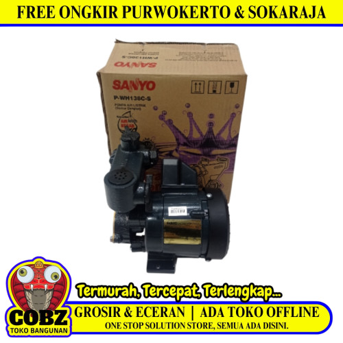 SANYO PWH 138 C - S Pompa Air Sumur Dangkal Semi Jet Pump Otomatis Set