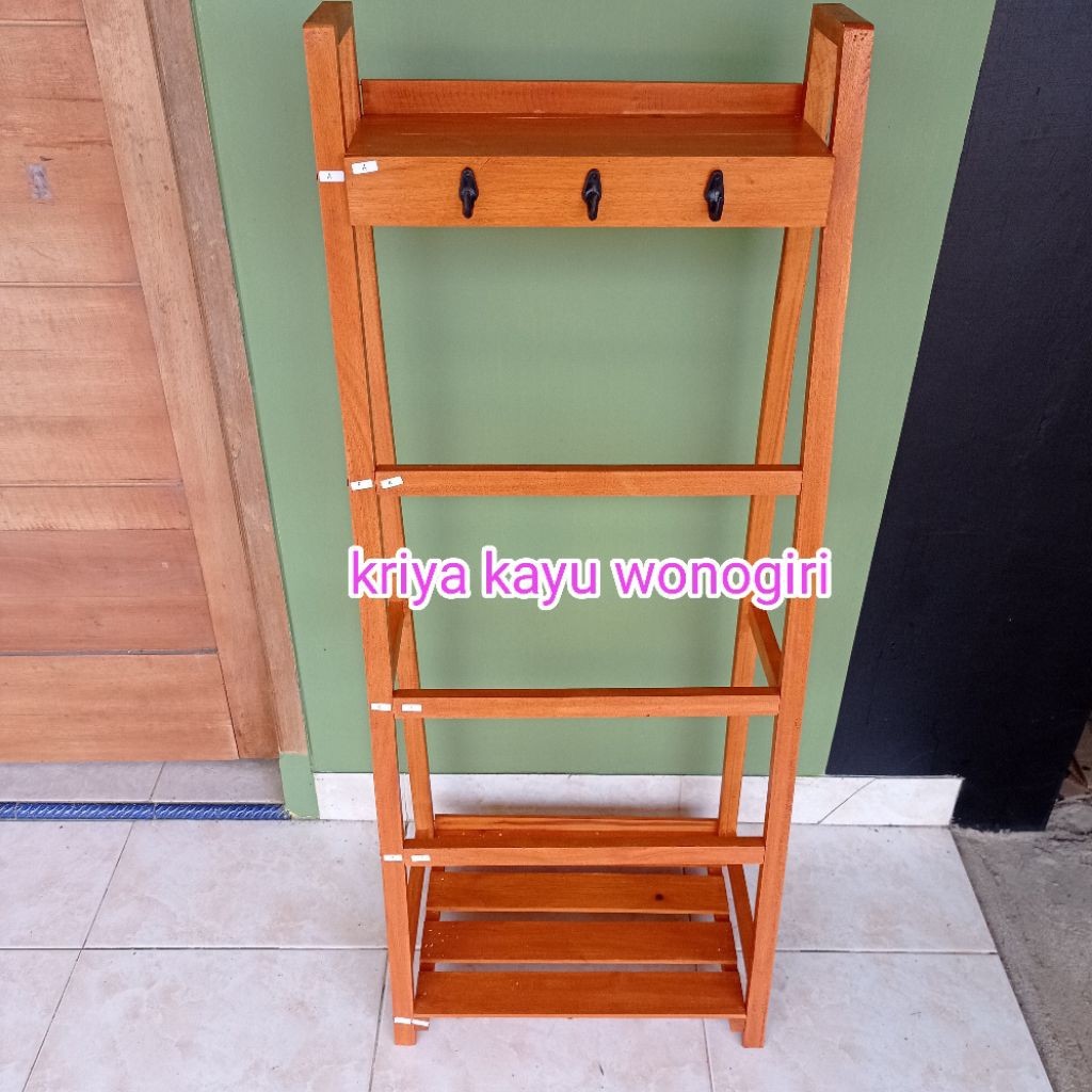 Rak Tangga Kayu Ladder Hanger/ Rak Mukena Minimalis