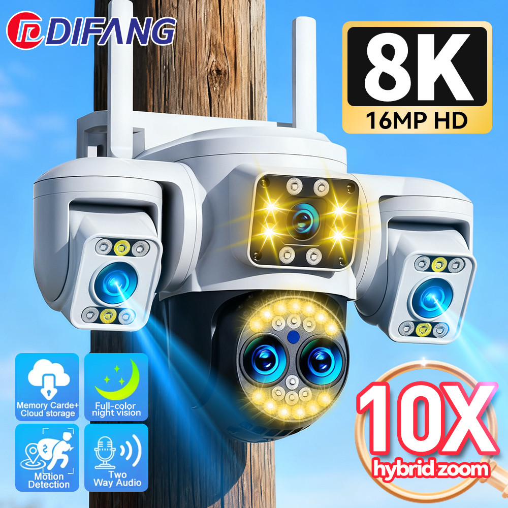 Yoosee WiFi Security Cameras Outdoor Three Screen 10X Zoom Surveillance Cam Waterproof Surveillance 