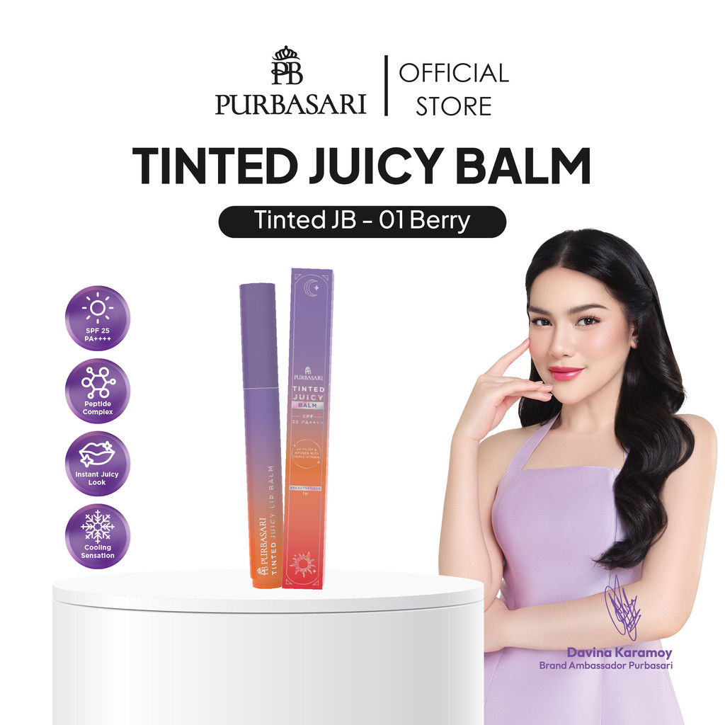 Purbasari Tinted Juicy Balm SPF 25 PA++++ 2in1 Lipbalm & Liptint melted