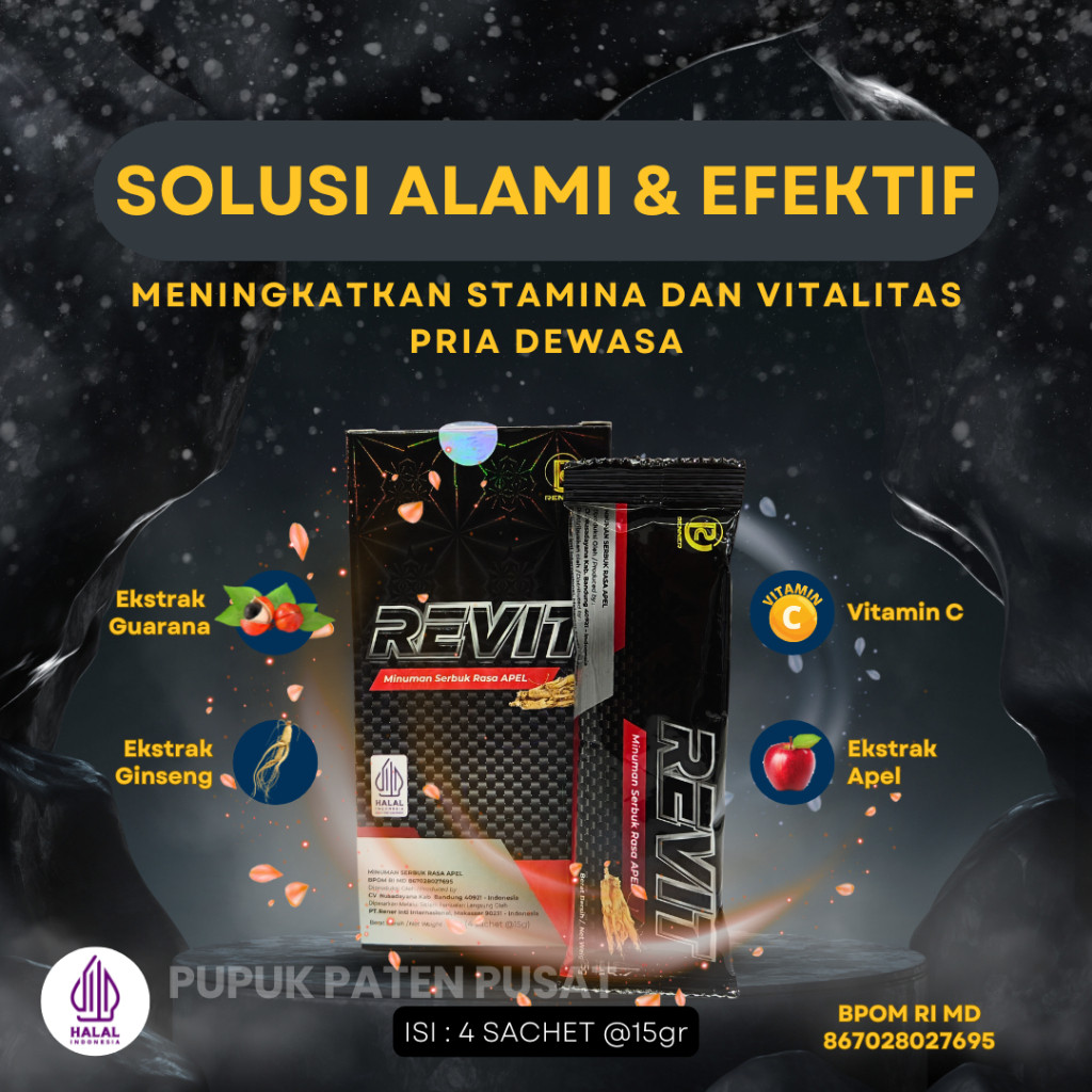 REVIT RENNER 1 BOX ISI 4 SACHET MINUMAN SERBUK RASA APEL KEMASAN TERBARU