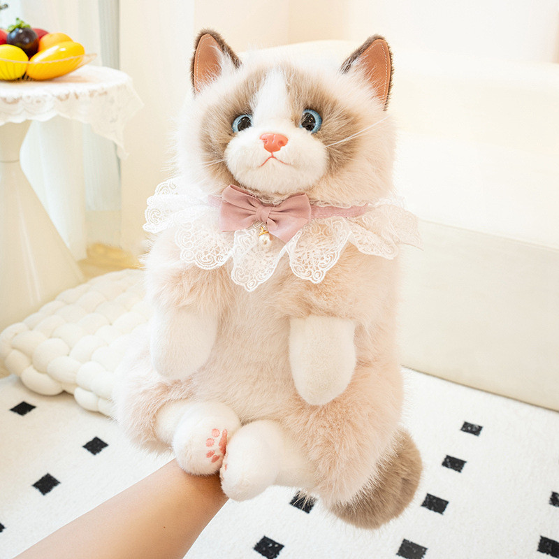 Tas Ransel Boneka Kucing Realistis Bisa Bersuara, Mainan Boneka Bulu Tas Karakter Kucing Hadiah Libu