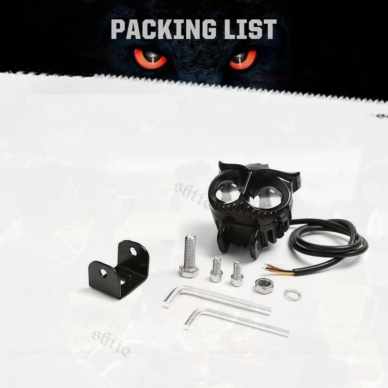 Lampu Tembak Motor Mobil/ Lampu Sorot Led/Lampu Tembak Laser LED D2 Owl 2 Warna Putih Kuning