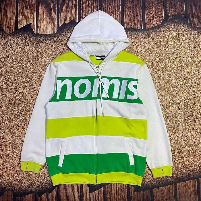 jaket zipper hoodie NOMIS three colour block stripe casual murah bagus size XL