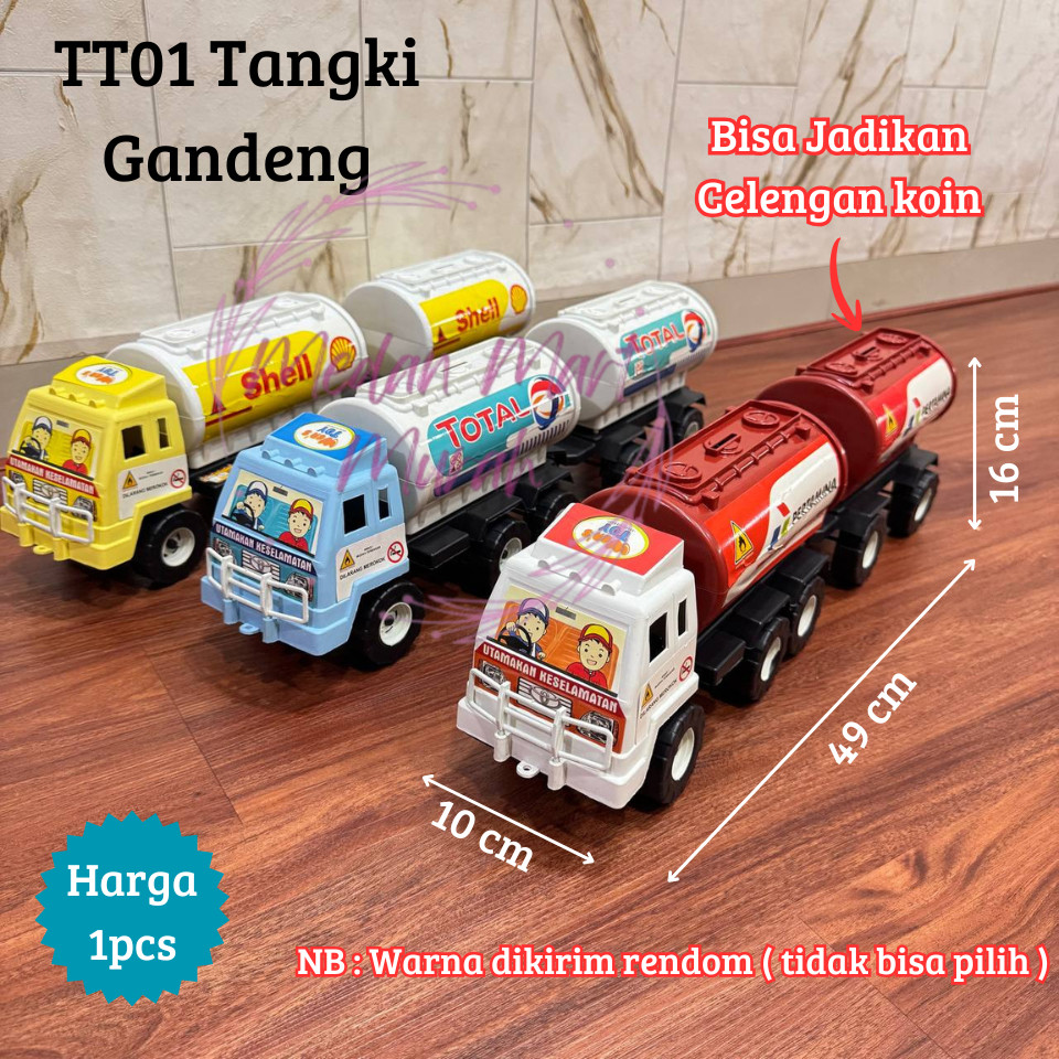 Mainan Truck Tangki Gandeng / Mainan Truk Tangki Celengan / Mainan Tangki Mobil Gandeng
