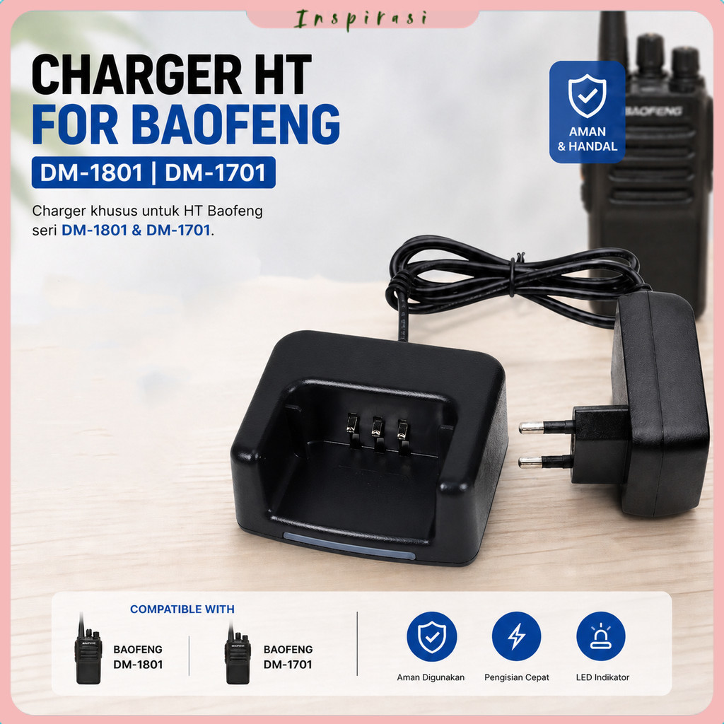 Baofeng Charger Baterai HT Walkie Talkie for Baofeng DM-1801 DM-1701 - DM-8
