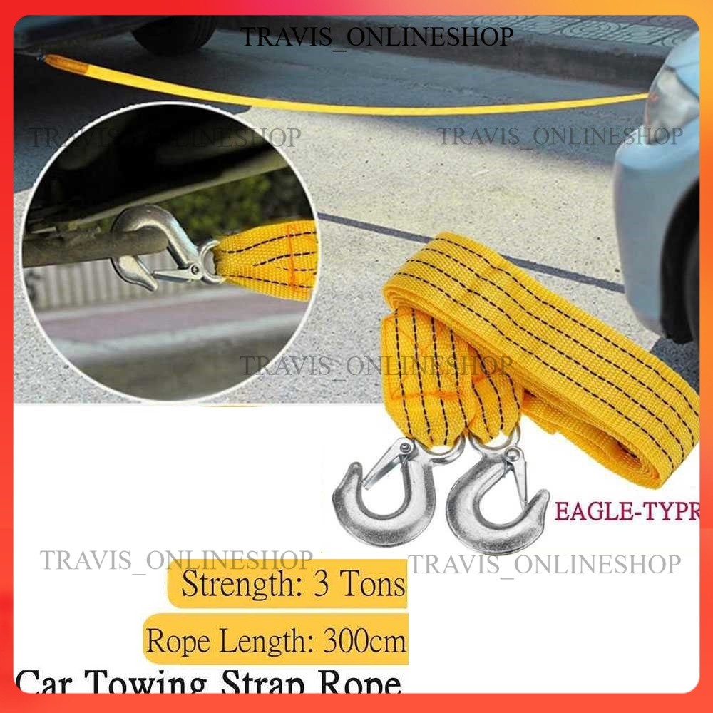 Tali Towing Derek Mobil Truk Variasi Emergency Tow Rope 3M Kuat 3 TON, Katrol, Derekan, Penarik