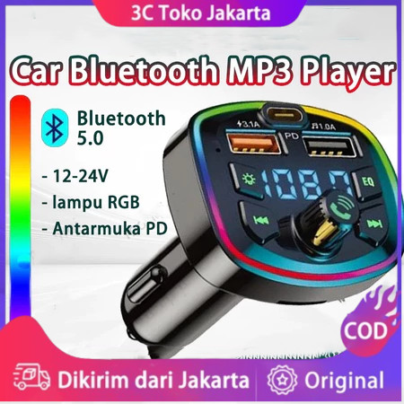 Mobil Bluetooth MP3 Bluetooth Wireless Modulator Dual Pengisi Daya Cepat USB Ganda Tipe-c Pemutar Mu