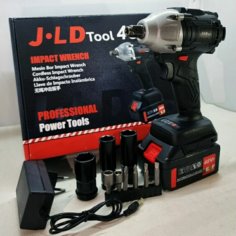 SEMAGOOL Impact Wrench JLD Cordless 48S Set Mesin Bor Impek 48V Baterai Pembuka Baut impact - Impact