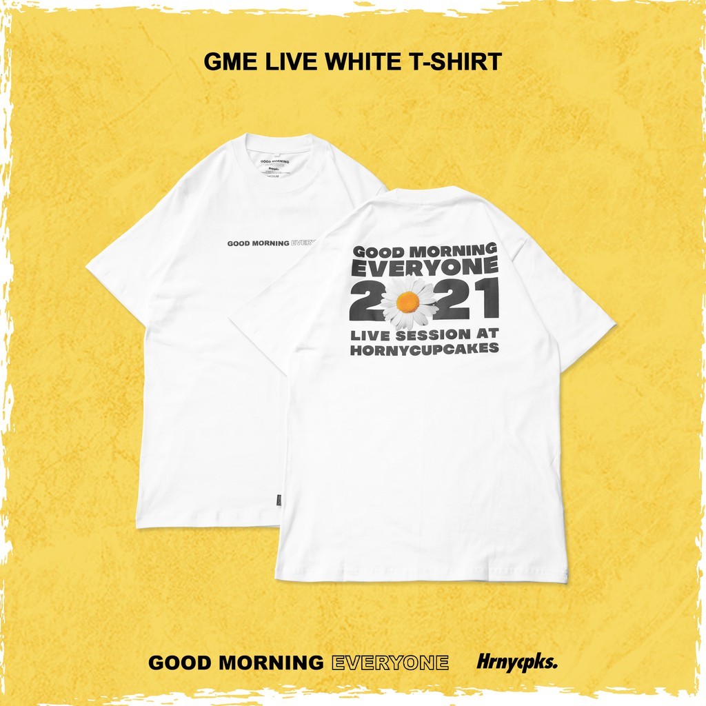 Hornycupcakes X Gme - Live White T-shirt