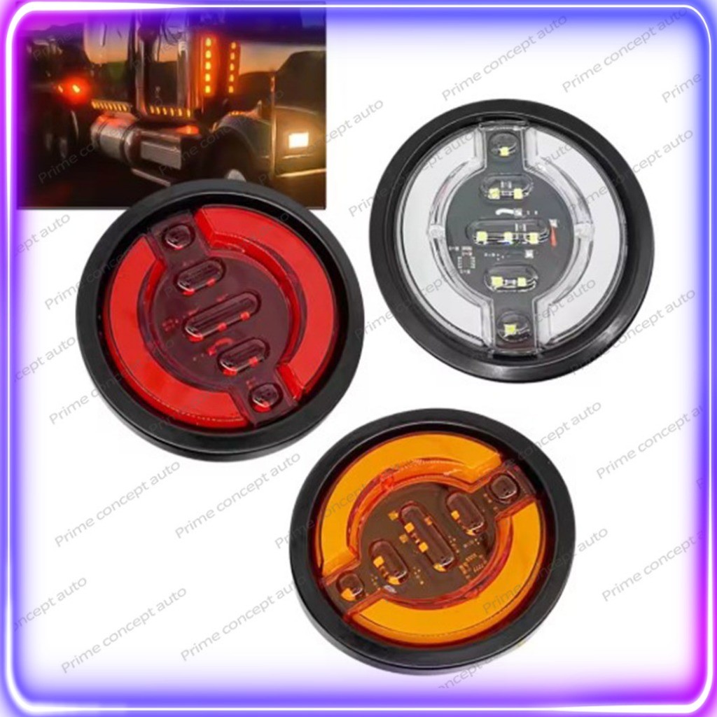 LAMPU STOP LED BULAT UNIVERSAL MOBIL 24V BOX TRUCK BUS ELF LED DNY 500