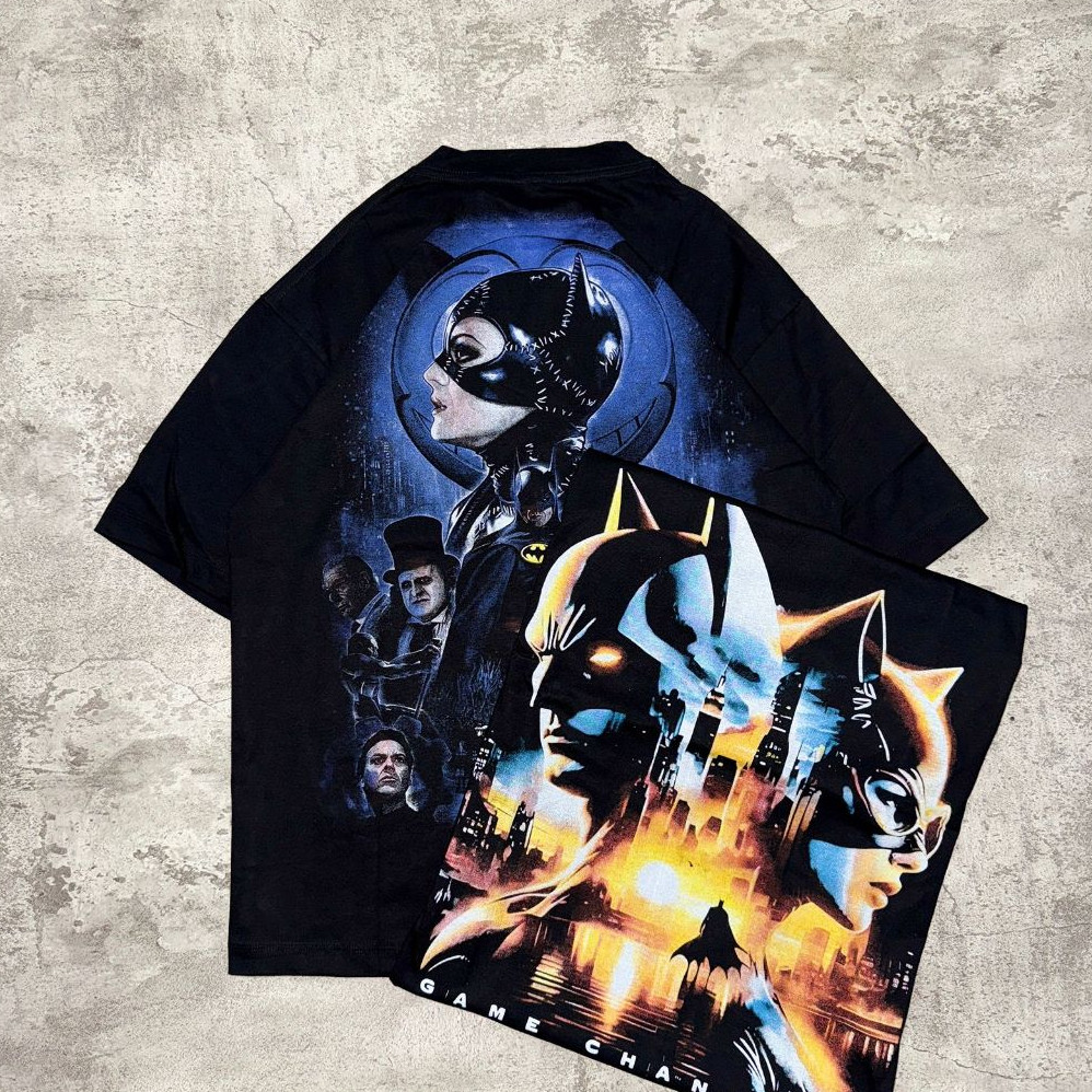Baju Kaos P&B Oversize BATMAN - T Shirt Vintage Oversize Batman Black 20s T-shirt Pria