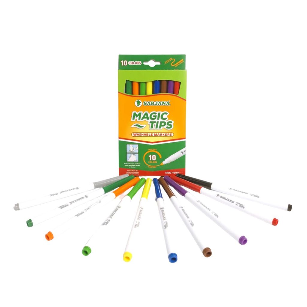 SARJANA Spidol Magic Tips 10 Batang Warna  | Spidol Magic | Perlengkapan Mewarnai