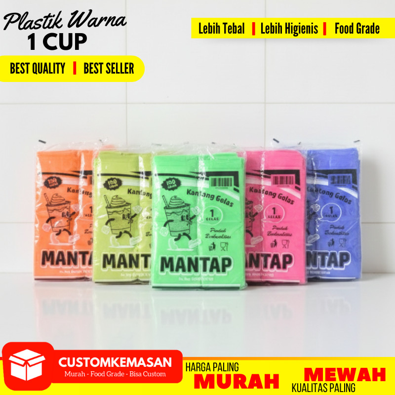 Kantong plastik cup 1 gelas/plastik 1cup/plastik kecil/plastik cup 10x30/plastik warna warni tebal