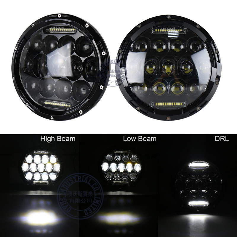 Lampu Mobil Lampu Depan Wrangler Bulat 75W Cocok untuk Jeep JEEP Lampu Depan Tinggi dan Rendah Mobil