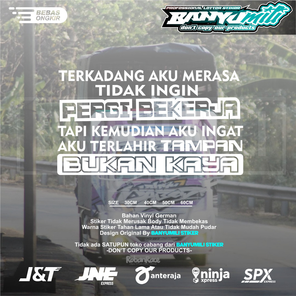Stiker kata kata truk kaca cutting variasi kaca mobil pickup truk canter giga stiker kaca truk kata 