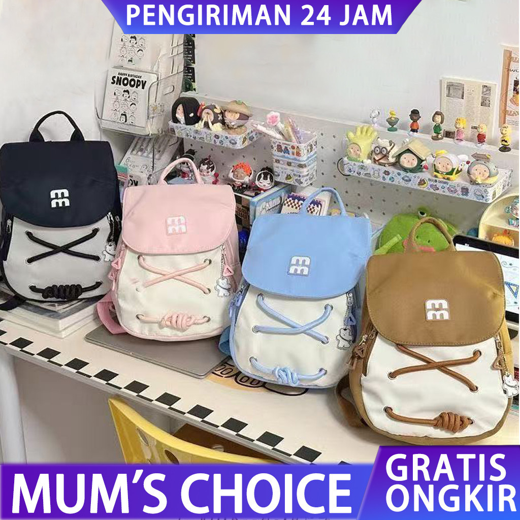 TRISANSHOP Tas Bahu Mini Gadis Imut Versi Korea Wanita Dari Ransel Mini Segar Ransel Mini Serbaguna 