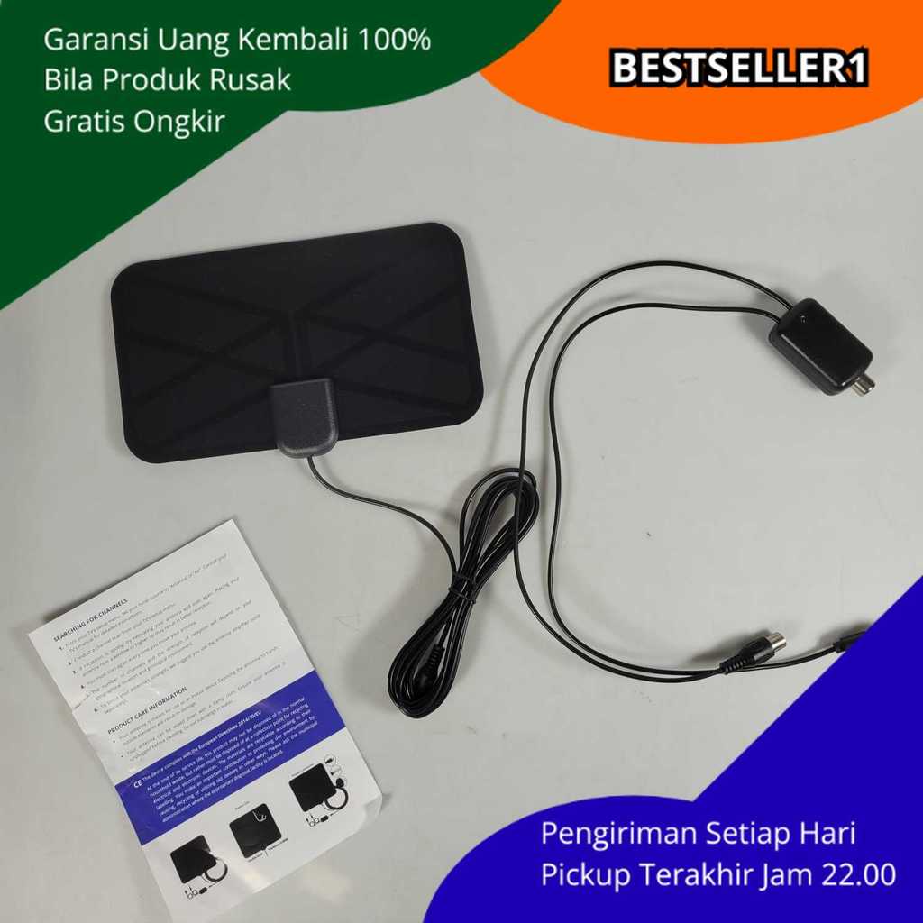 Antena Tv Digital Indoor Dvb T2 Sinyal Kuat Dengan Signal Booster 25db Penangkap Vhf Uhf Jangkauan L