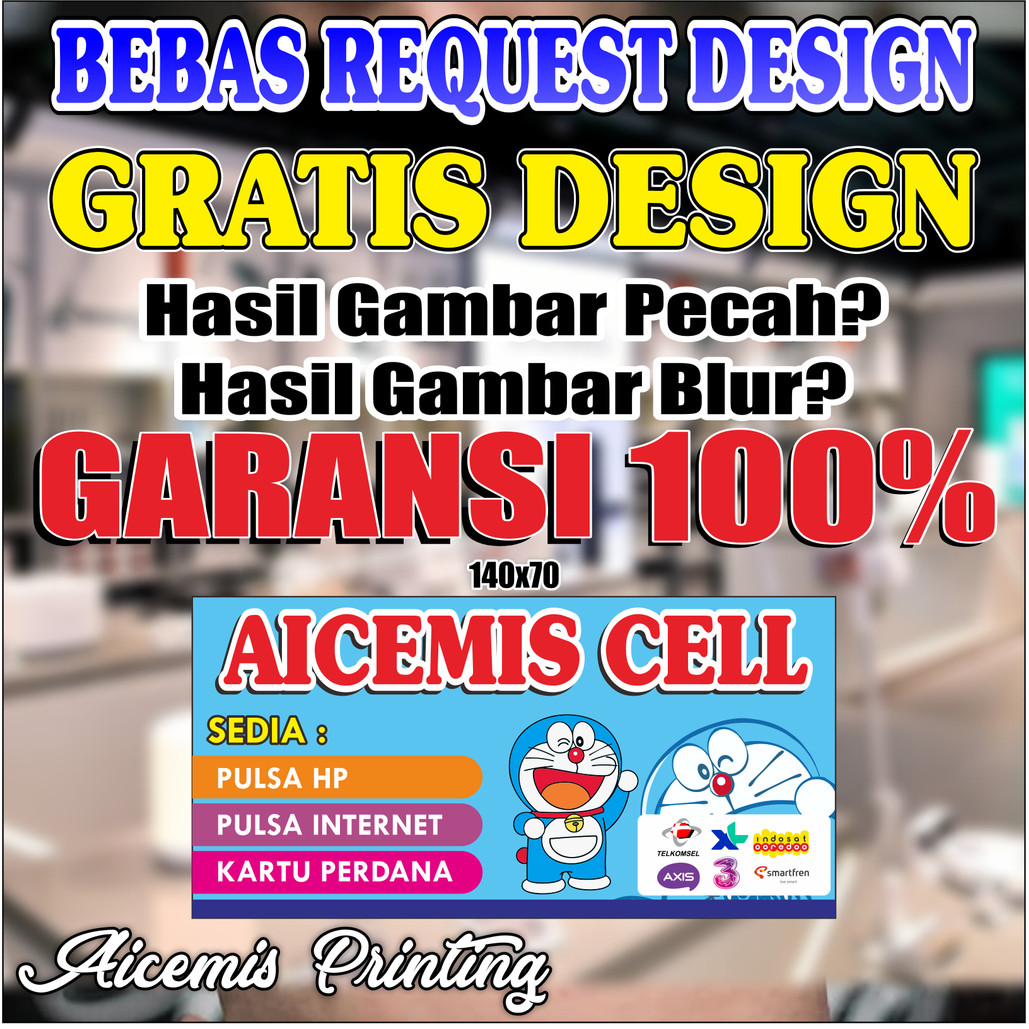 Spanduk Celluler / Spanduk Cepat / Spanduk Konter / Spanduk Konter Pulsa / Spanduk Konter hp / Spand