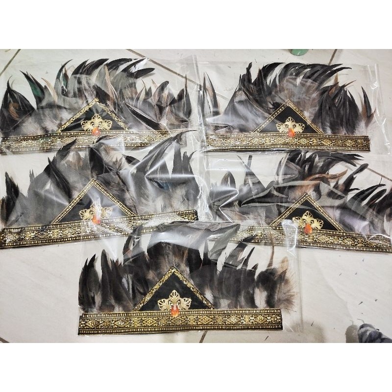 Hiasan Kepala Bulu Kerang Mahkota bulu untuk tari dan Karnaval aksesoris baju adat Kalimantan dan Pa