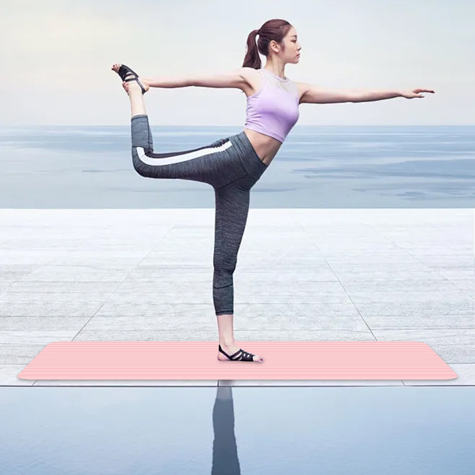 Yoga Mat Pilates Floor Mat 10mm Thick Solid Color Fitness Mat Multi-Function Yoga Workout Mat for Yo