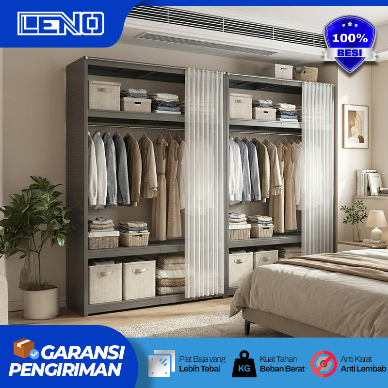 Lemari Baju Besi Tirai Lemari Pakaian Gantungan Lemari aluminium Pakaian Gantung minimalis