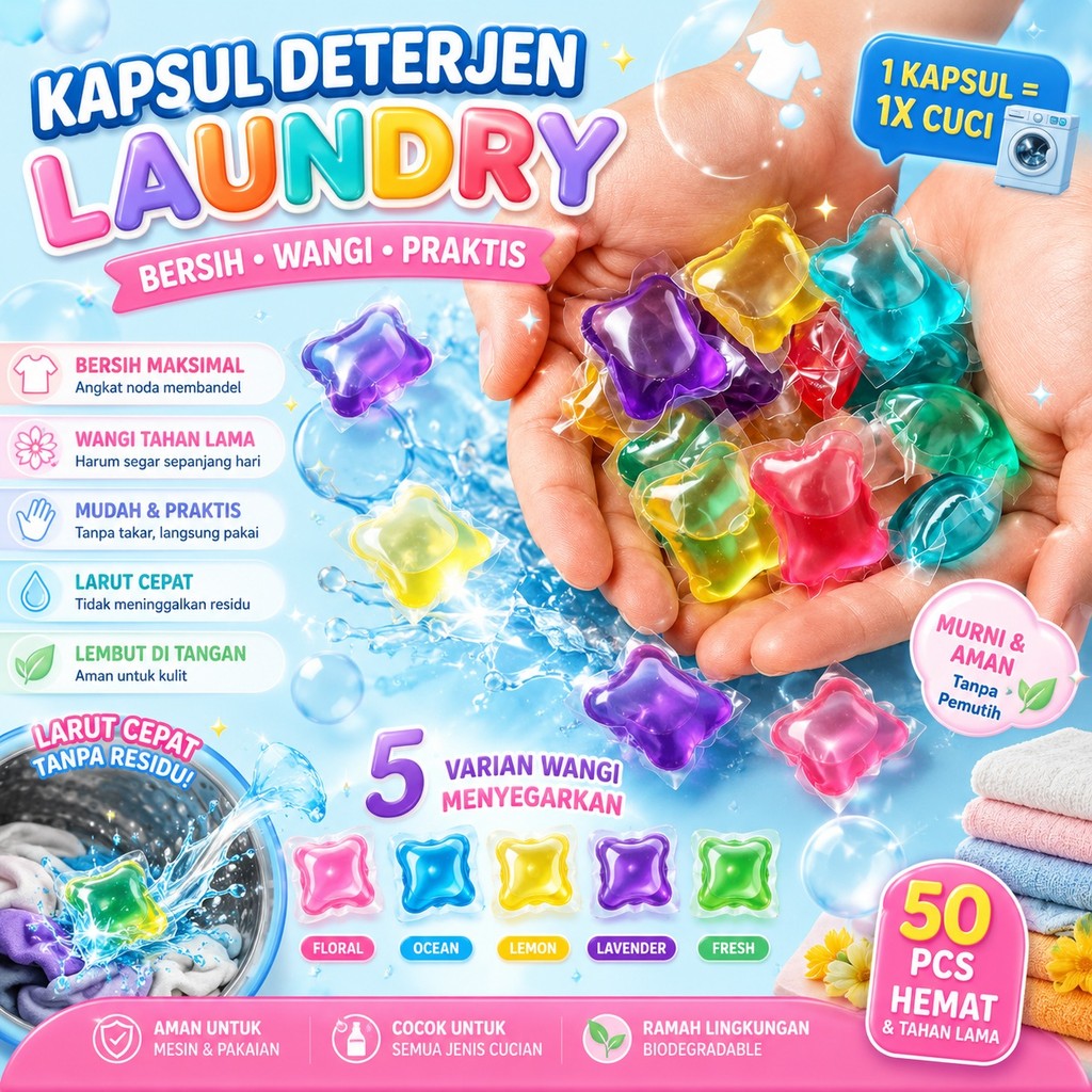 CLAIYDREAM Laundry Ball Gel Laundry Detergen Gel Detergen Cuci Gel
