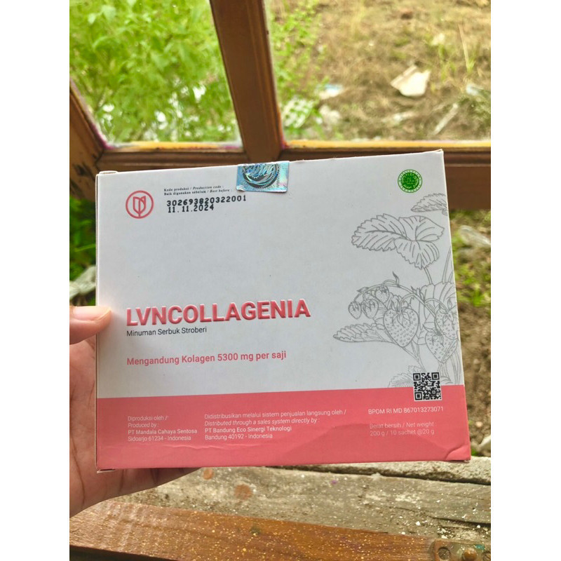 Lvn Collagenia Minuman Serbuk Collagen Rasa Strawberry Asli 100% Original BPOM (1 Box isi 10)