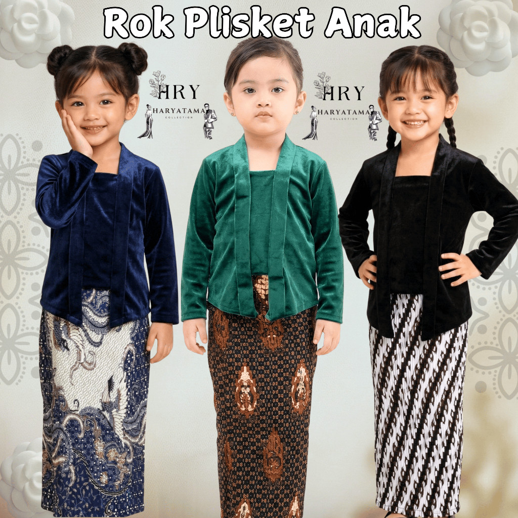 PROMO  Rok Plisket Anak Motif Batik Jarik Bawahan Kebaya untuk Kartini Kondangan size TK Paud SD