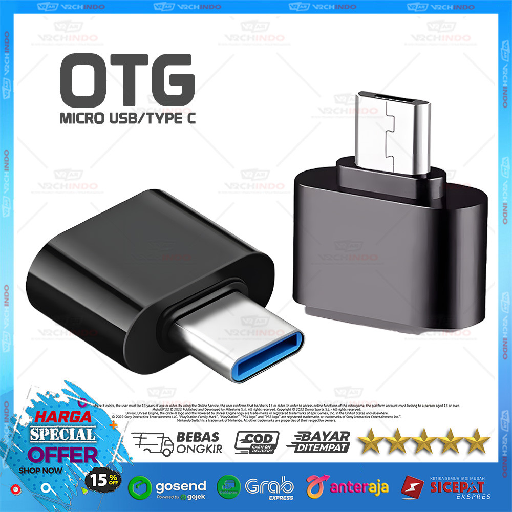 Mini OTG Adapter USB / Type-C V8 - Converter OTG USB / C V8 | HP Android Support Perangkat USB High 