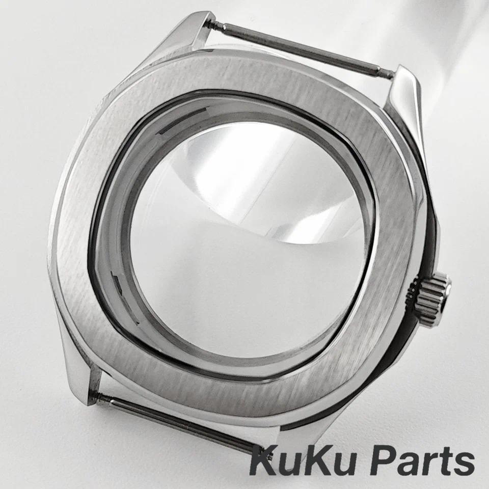 40mm untuk Bagian Casing Nautilus AQUANAUT NH35 Tali Karet Casing Jam Tangan Kaca Safir untuk Mesin 