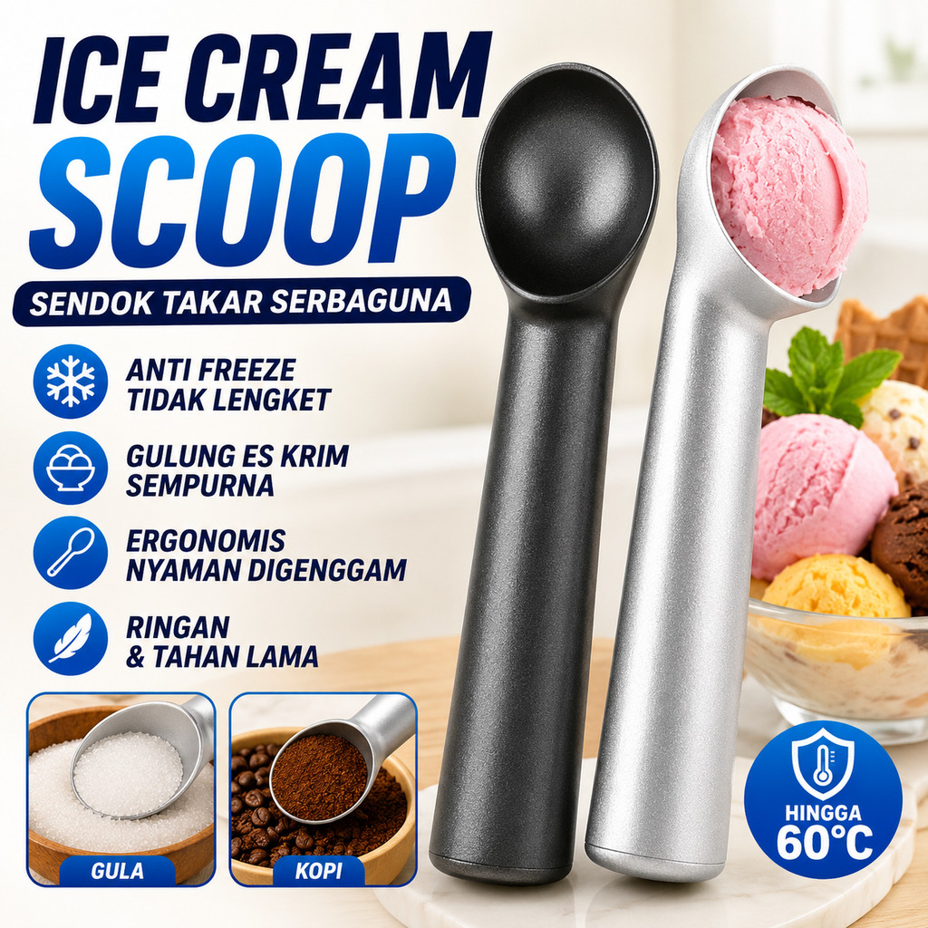 Sendok Es Krim Ice Cream Scoop Takaran Sendok Takar Gula Kopi Kue Adonan Cetakan Bulat Es Krim Gelat
