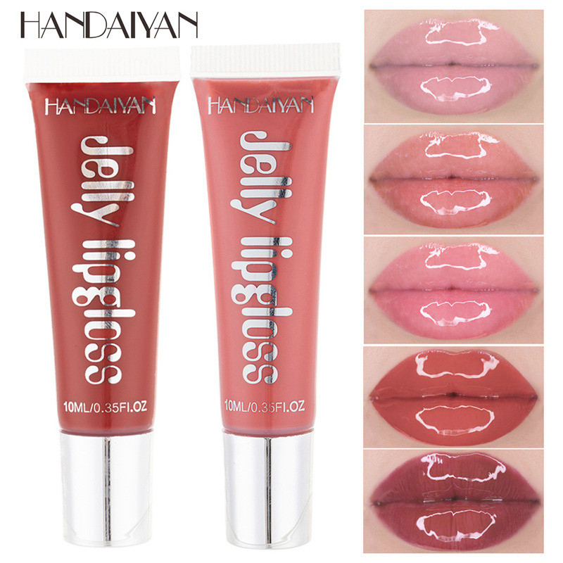 HANDAIYAN Mirror Moisturizing Glass Lip Gloss Warna Permen Jelly Lip Color Plumping Lip Glaze Lip Oi